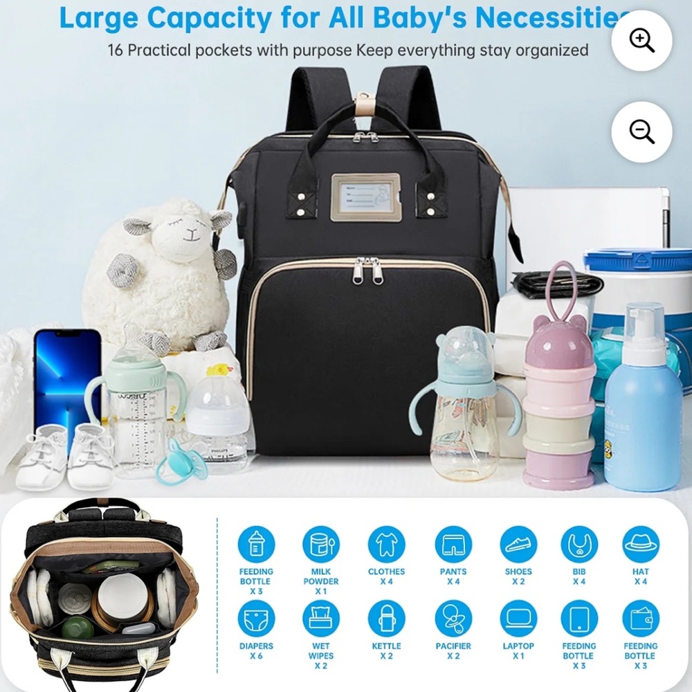 Stylish Black Baby Bag